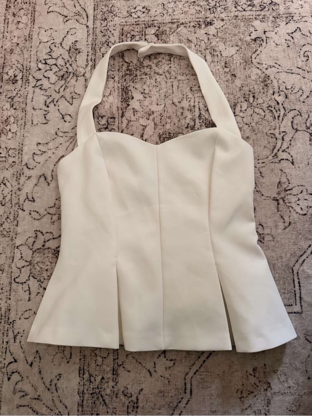 Zara White Halter Peplum Camisole